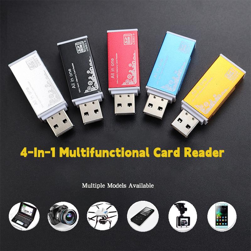 Card Reader 4-Port USB 2.0 Memory Universal SD/TF/M2/MS Camera Memory Card Computer Automotive Notebook Accessories Adapter