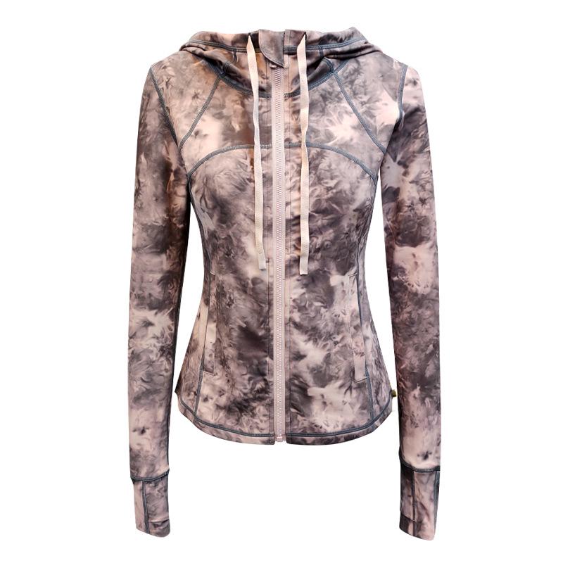 

Женская толстовка с капюшоном Lulu с длинным рукавом и принтом тай-дай для фитнеса Large