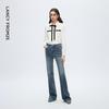 Women's Retro Fleece-Lined Micro-Flared Jeans