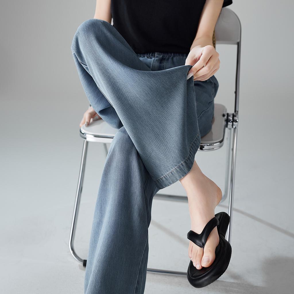 Thin Elastic Waist Wide Leg Pants for Women In Summer 2025, Fashionable, Loose and Versatile, Slimming and Floor Hugging Pants