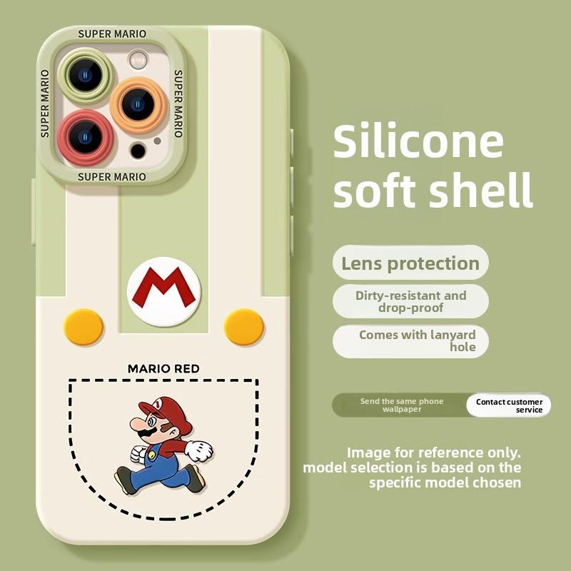 Suitable for Apple 17promax Mobile Phone Case Iphone16 Mario 15pro1413 Protective Cover, Fingerprint-resistant
