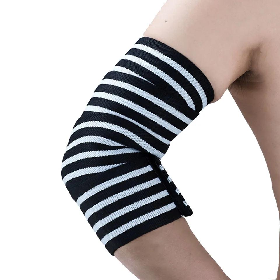 Loogdeel Elastiskt Armbågsskydd Kompressionsstöd för Tyngdlyftning Powerlifting Bodybuilding Armstöd Rem