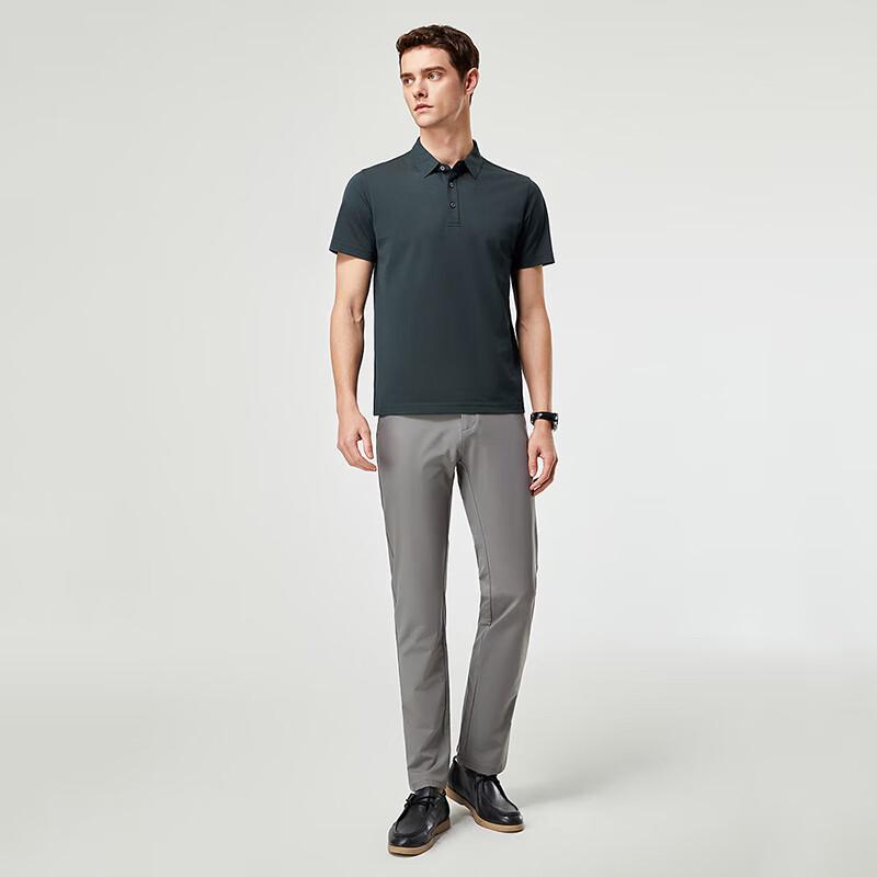 YOUNGOR Men s Soft Comfort Lapel Short Sleeve Polo Shirt M