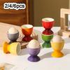2/4/6pcs Ceramic Egg Cups Porcelain Colorful Egg Cups Stand Holder for Soft Boiled Eggs Breakfast Cooking Kitchen Egg Serving 2