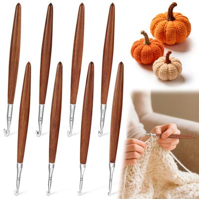 8Pcs Crochet Hook Set Aluminum Crochet Needles Kit DIY Sewing Weaving Tools Yarn Knitting Needles Set Crochet Hooks for Beginner