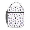 Bolsa de Almuerzo Térmica con Estampado de Huella de Perro Linda para Niños, Nevera Escolar, Fiambrera Térmica, Bolso Tote, Contenedor de Fiambreras Portátil