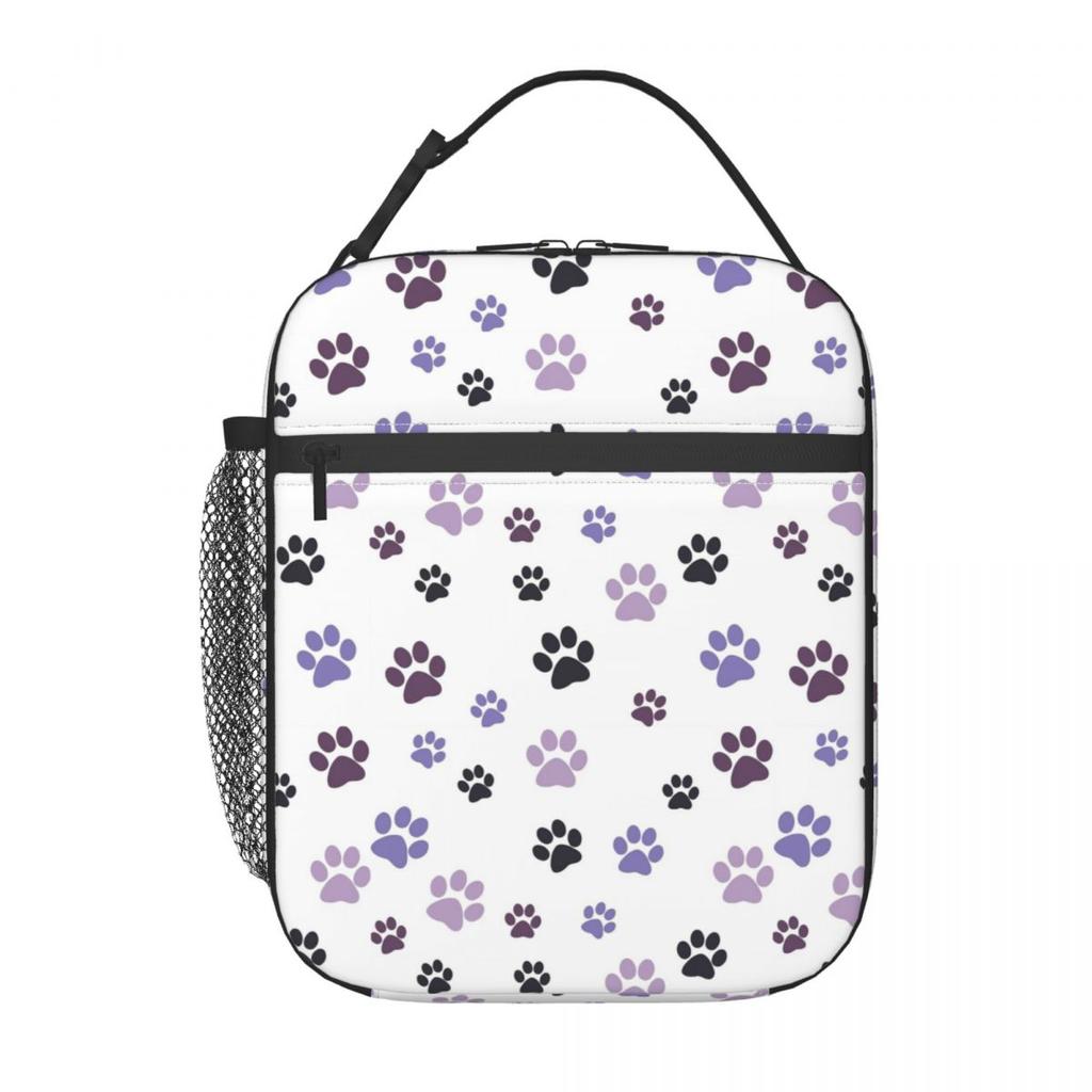 Bolsa de Almuerzo Térmica con Estampado de Huella de Perro Linda para Niños, Nevera Escolar, Fiambrera Térmica, Bolso Tote, Contenedor de Fiambreras Portátil