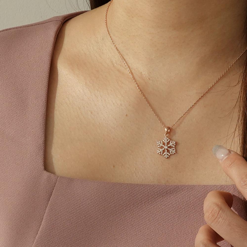 Monograph Snow Necklace Mgnl0355 14K Gold Plated (Rose Gold)