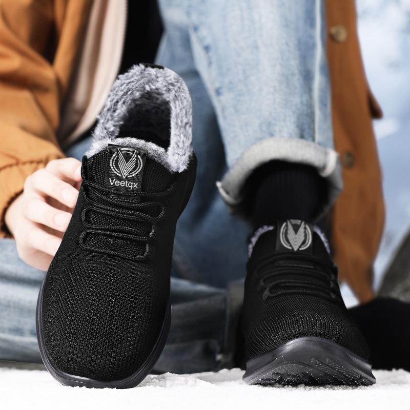 Men Autumn Knit Mesh Slip On Shoes, Breathable Soft Sole Casual Lazy Sneakers