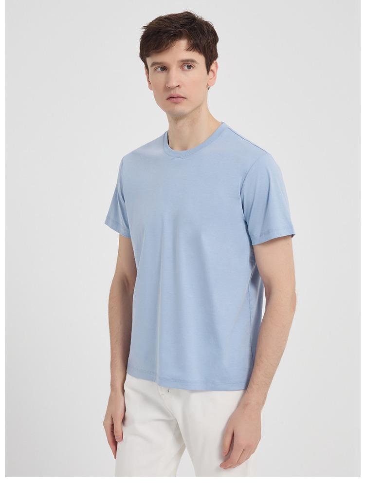 80s Double-sided Mercerized Cotton T-shirt Lightweight Tech Summer White Half-sleeve Premium Youth Pure Cotton Short-sleeve T-shirt for Men