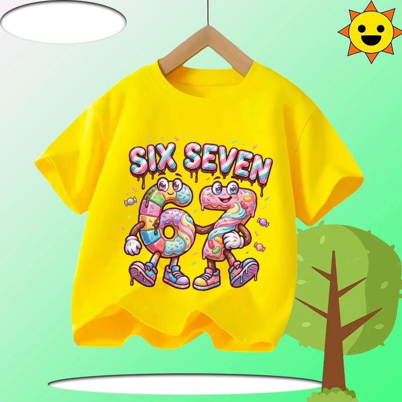 Summer 67 Six Seven Cool Funny Printed T-shirt Kids T-Shirts Fashion Oys Girls Cotton Tee Italian 67 Casual Children Clothes Top