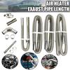 60cm-300cm Air Diesel Parking Heater Stainless Steel Exhaust Pipe Tube Vent Hose Elbow Connector W /Clamps For Car Truck Va