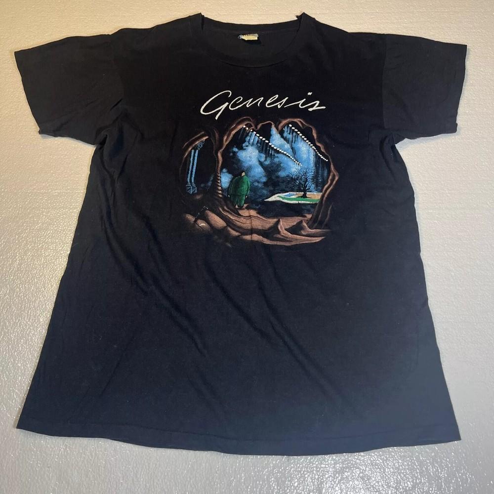 Футболка с принтом Genesis 80s Tour, винтажный стиль, футболка рок-группы, S-4XL, унисекс S