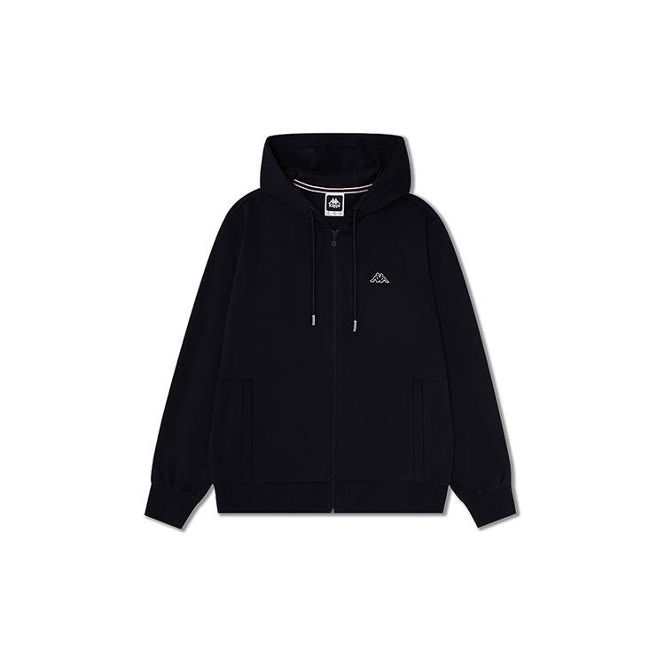 Kappa 1916 Series Retro Zip-Up Hoodie Cool Feeling Sports Long Sleeve Sweatshirt Men hoodies Black K0E32MK02