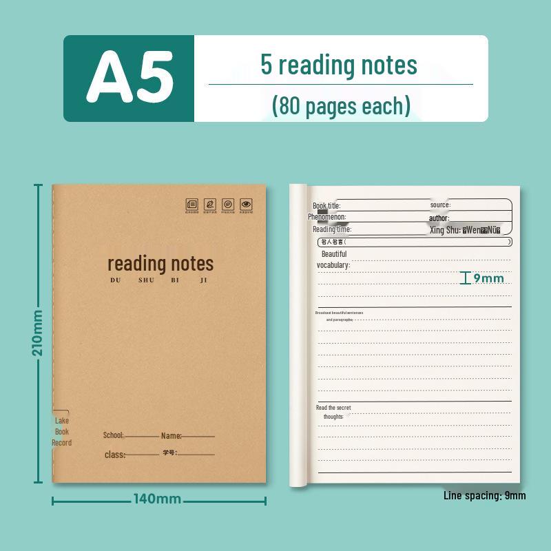 16K Cowhide Paper Practice Notebook for Primary Students: English, Chinese, Math Composition