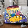 1pc Adventure Time Flannel Throw Blanket Lightweight Soft Warm All Season Blanket for Sofa, Bed, Travel,L1029045