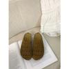Thick-soled Bag Head Slippers for Women To Wear New Fashionable Hollowed-out Beef Suede Lazy One-pedal Sandals