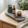 Diatomite Fast Drying  Mat Rectangular Soap Dish Medium Gray Counter Top  Tray  Bathroom