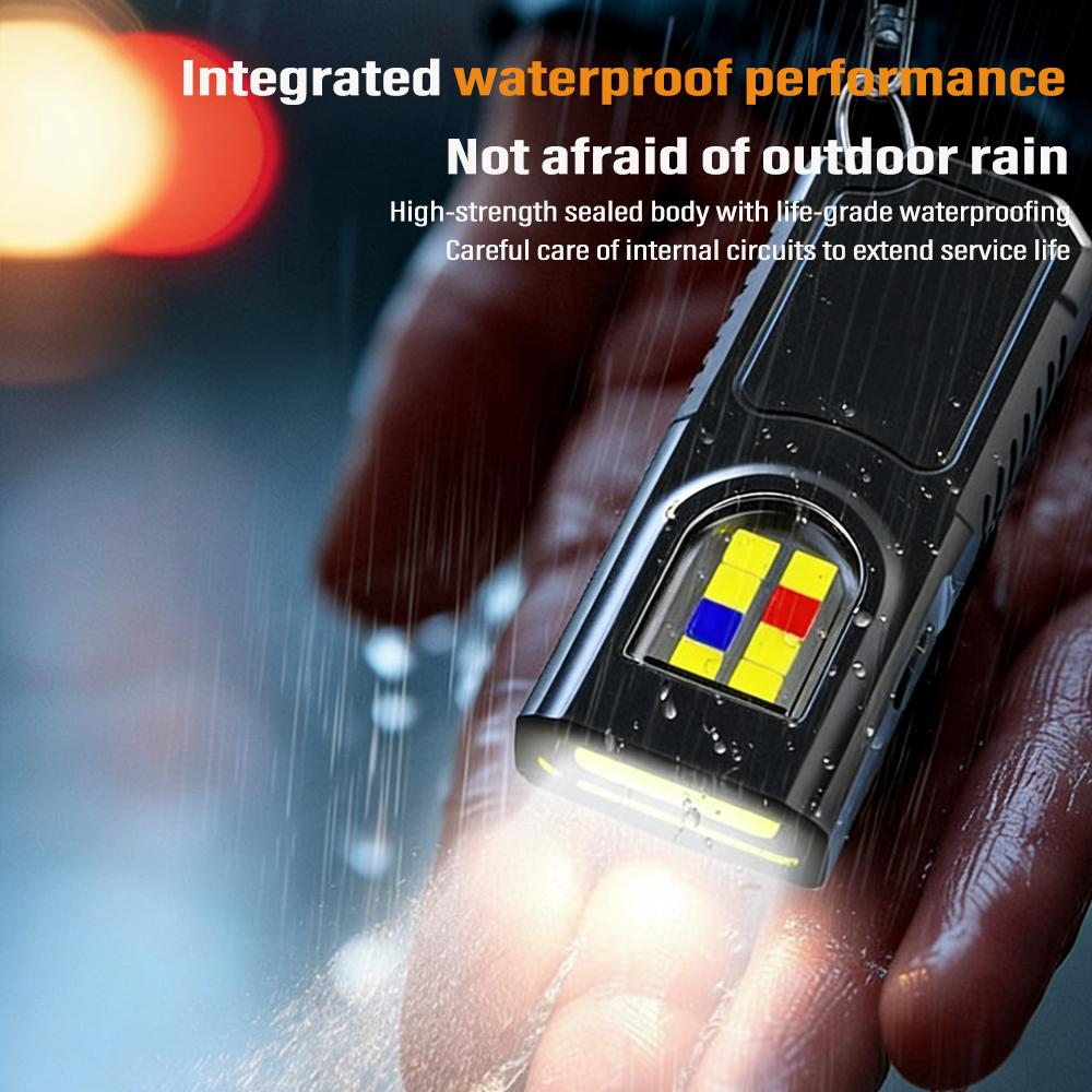 Mini Keychain Flashlight with Magnet Rechargeable Multifunction Torch Lamp Portable Clip on Flashlight Waterproof Camping Light