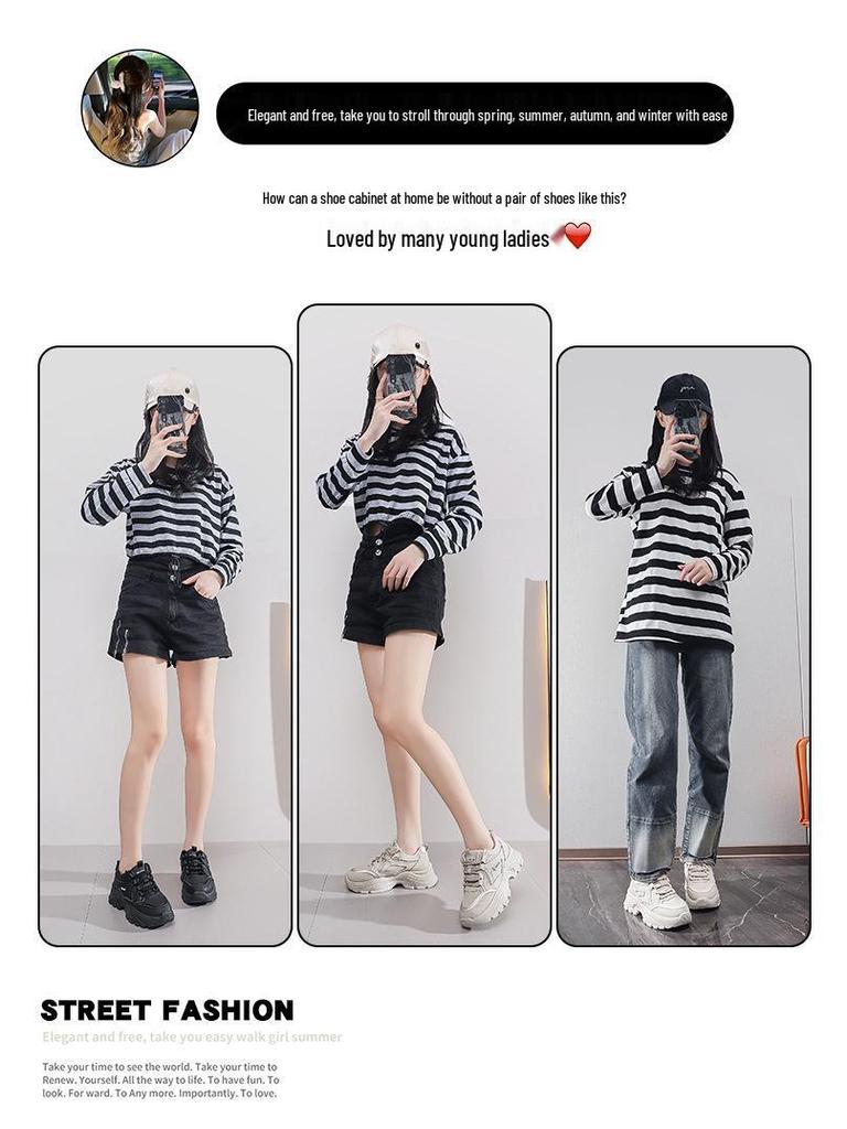 Autumn 2024 Women's Dad Sneakers - Korean Style, Versatile Thick Sole, Casual Student Shoes
