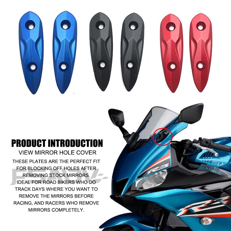 Rearview Mirror Hole Cover For Yamaha YZFR3 YZFR15 V3 YZFR25 YZF R3 R15 R25 2015-2022 Windscreen Driven Mirror Eliminators Cap