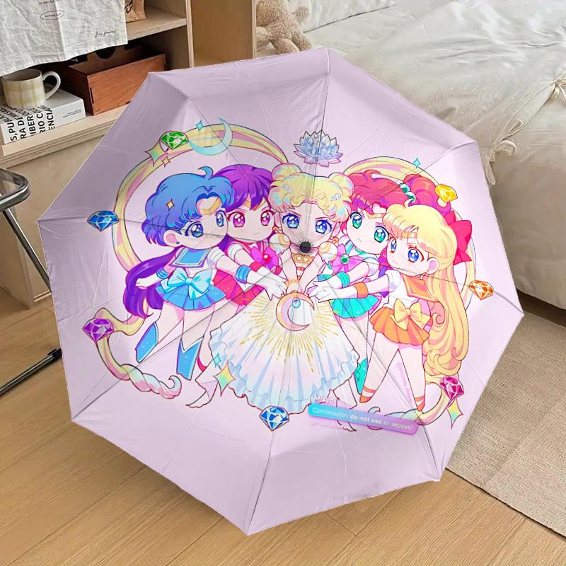 1PC Sailor Moon Automatic Folding Umbrella | Vibrant Motif & Compact Design for Everyoneyy250930047
