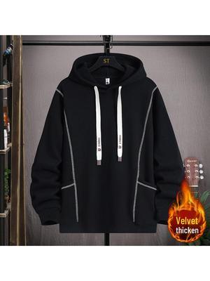 Boys' Fleece-Lined Hooded Sweatshirt for Winter – Warm, Trendy Outerwear for Teens
