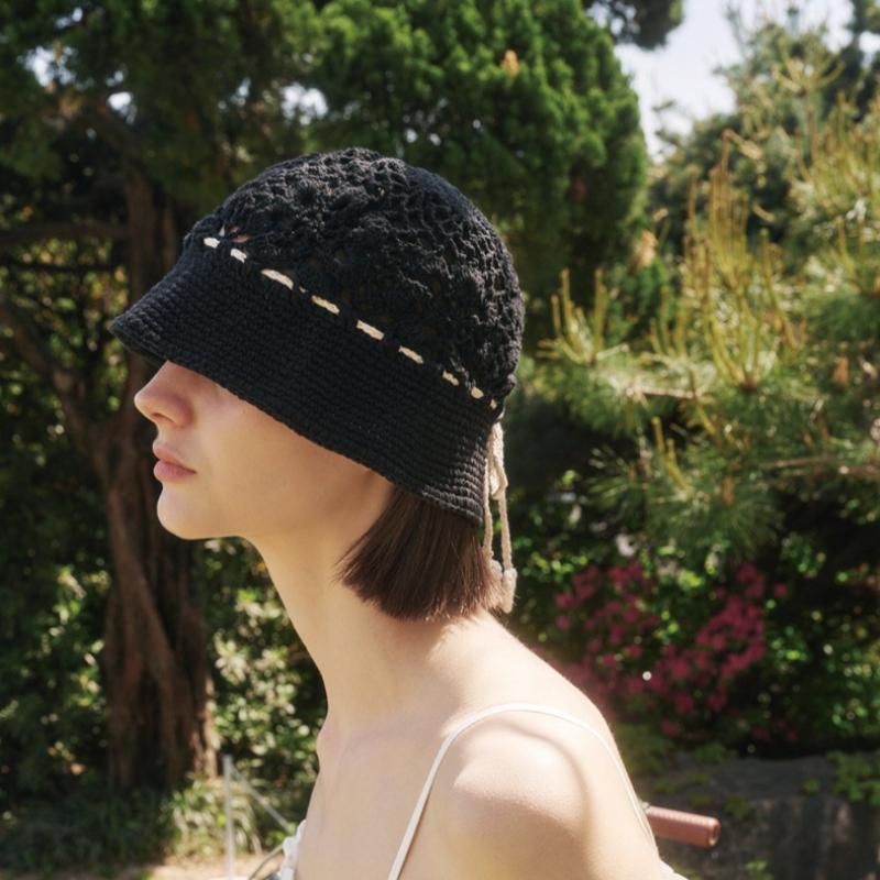 ALLINCOMPLETE Tide Crochet Hat Black