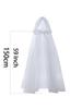 Halloween Hooded Cape Vintage Sheer Cloak Lace-up Robe Cosplay Costume Witch Wizard Vampire Roleplay Stage Gothic Drama Adult
