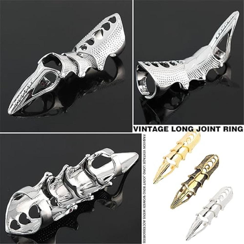 Herren Knöchel Gelenk Vollfinger Doppelring Punk Rock Adlerkralle Rüstung Aktivitätsring Gothic Halloween Cosplay Schmuck für Damen