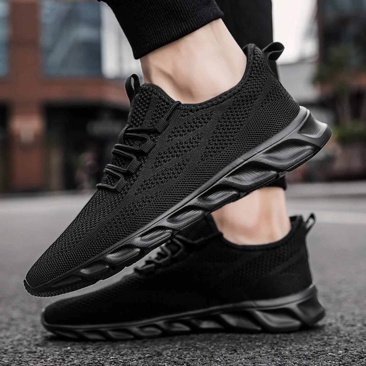 

Damyuan Новые дизайнерские кроссовки для мужчин, повседневная обувь для активного отдыха 2024 года, новые модные кроссовки для бега, сетчатая дышащая обувь Zapatillas Hombre 40 чёрный