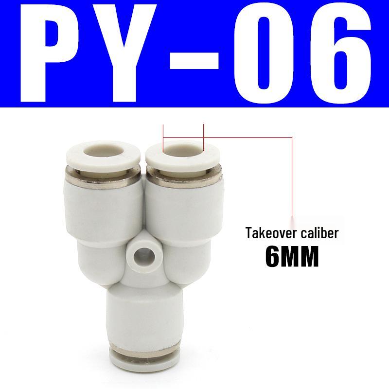 PU Pneumatic Quick Connect Air Hose Fittings, Straight & Three-Way, Sizes: 4/6/8/10/12/16mm