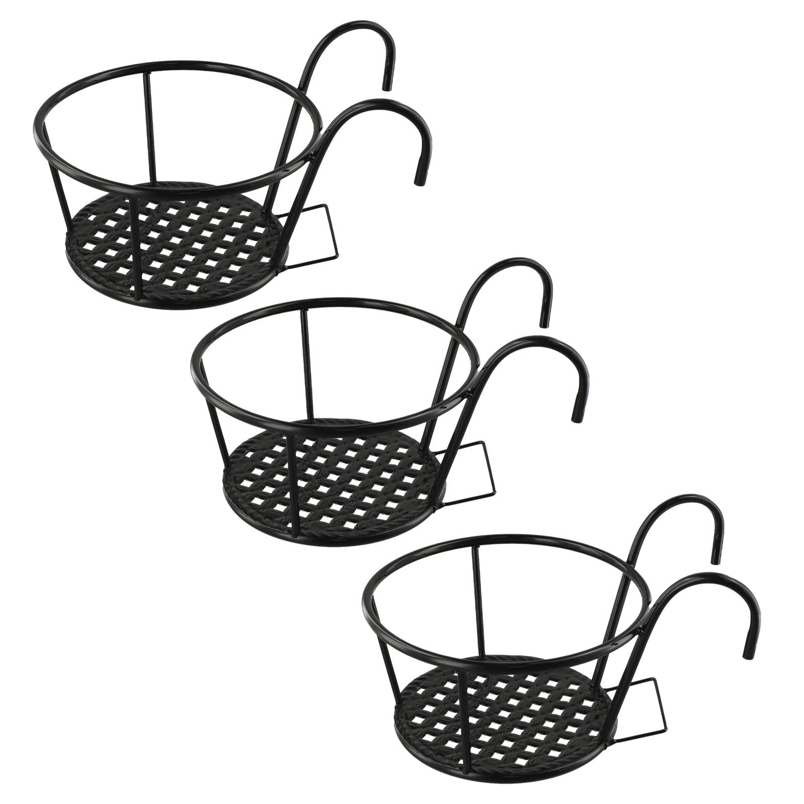 

Wrought Iron Hanging Flower Pot Rack Set Suitable for Railings Gardens