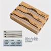 Bamboo Wrap Dispenser Storage For Aluminum Foil With Cutter Cling Film Cutter Holder Kitchen Accessories Organizer Storage Shelf