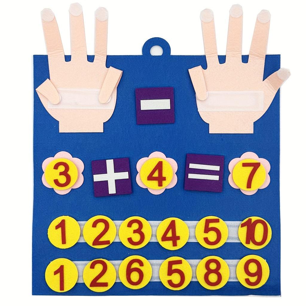 1PC Kid's Math Felt Board with Finger Number Learning Counting Preschool Manipulatives Educational Travel Game Toy for Children
