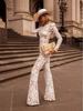 European-American Celebrity Style Lace Slim-Fit Jumpsuit