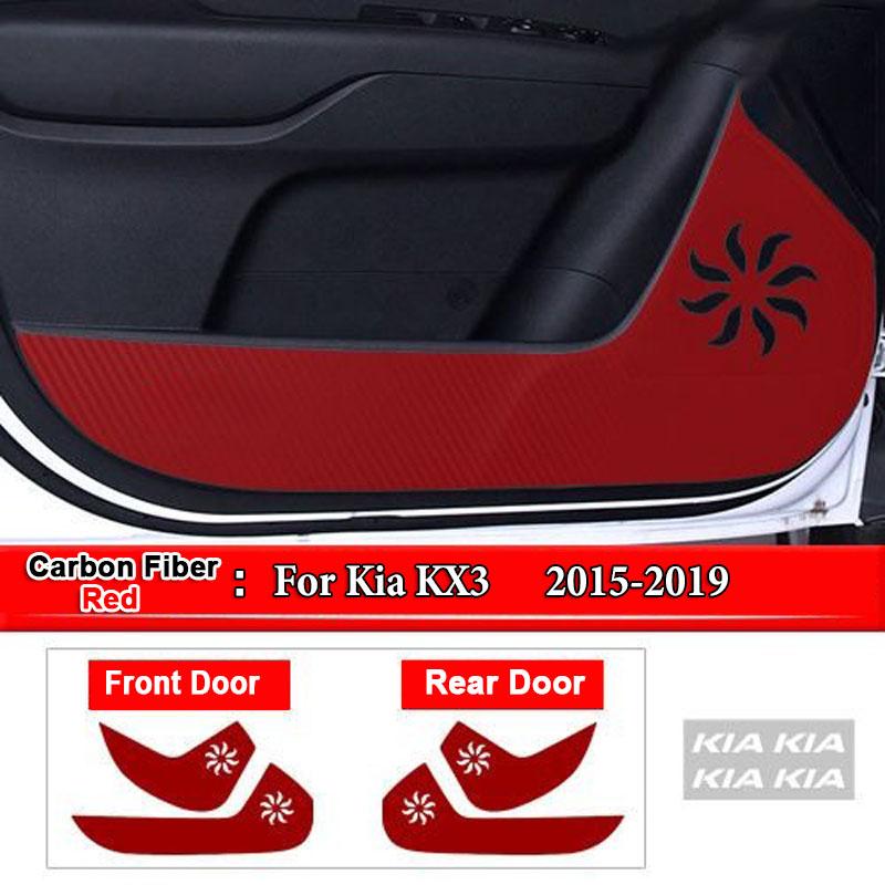 For Kia Sportage K2 K3 K4 KX3 K5 KX5 KX7 Car Inner Door Anti Kick Pad Carbon Fiber Patterned Pad Stickers Protective Accessories