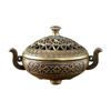 Nepal Antique Double-Ear Aromatherapy Furnace: Creative Hollow Tripod Incense Burner for Tea Ceremony or Desktop Ornament.