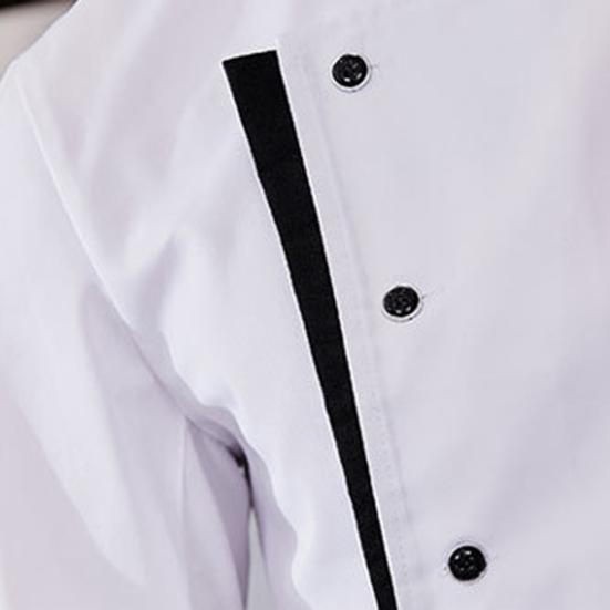 Chef Uniform Apron Hat Set Stand Collar Short Sleeve Chef Apparel with Multi-Pocket Design Patchwork Color Kitchen Staff Clothing