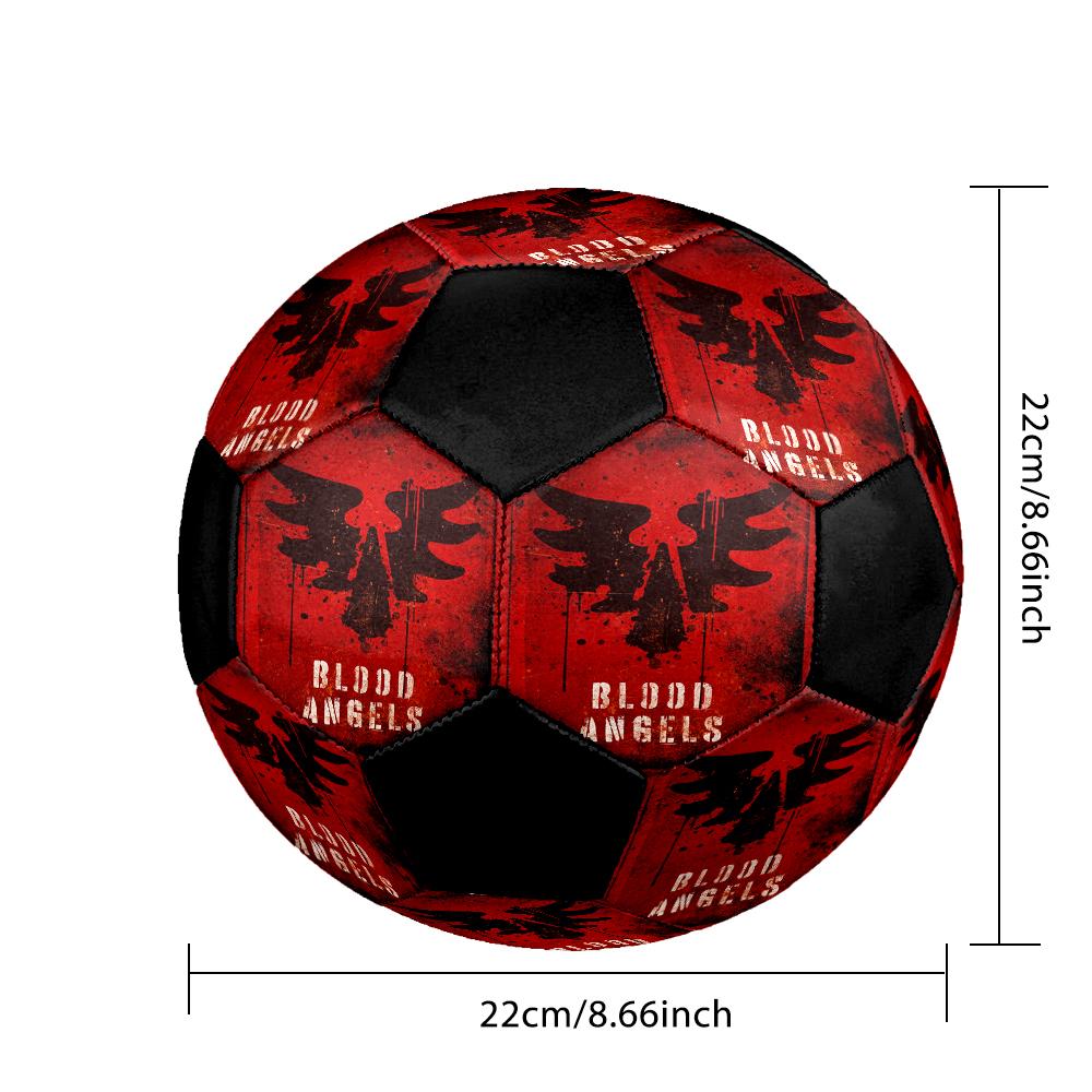 Blood Angels Cool Indoor Soccer Ball Colorful Machine Stitched PVC Size 5 Team Training Competition Ready Durable High-Bounce Cool Sports Gift