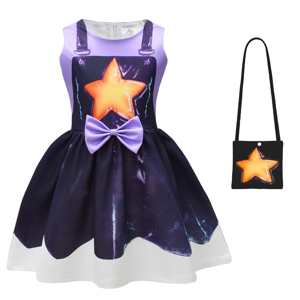 Playtime Lily Kids Cosplay Dress Bowknot Print Girl's Birthday Carnival Halloween Party Fancy Costume