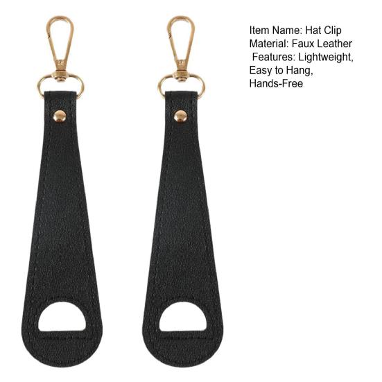 2/3/4 Stück Kunstleder Hutclip Freihändig Tasche Rucksack Handtasche Gepäck Hängende Baseballkappe
