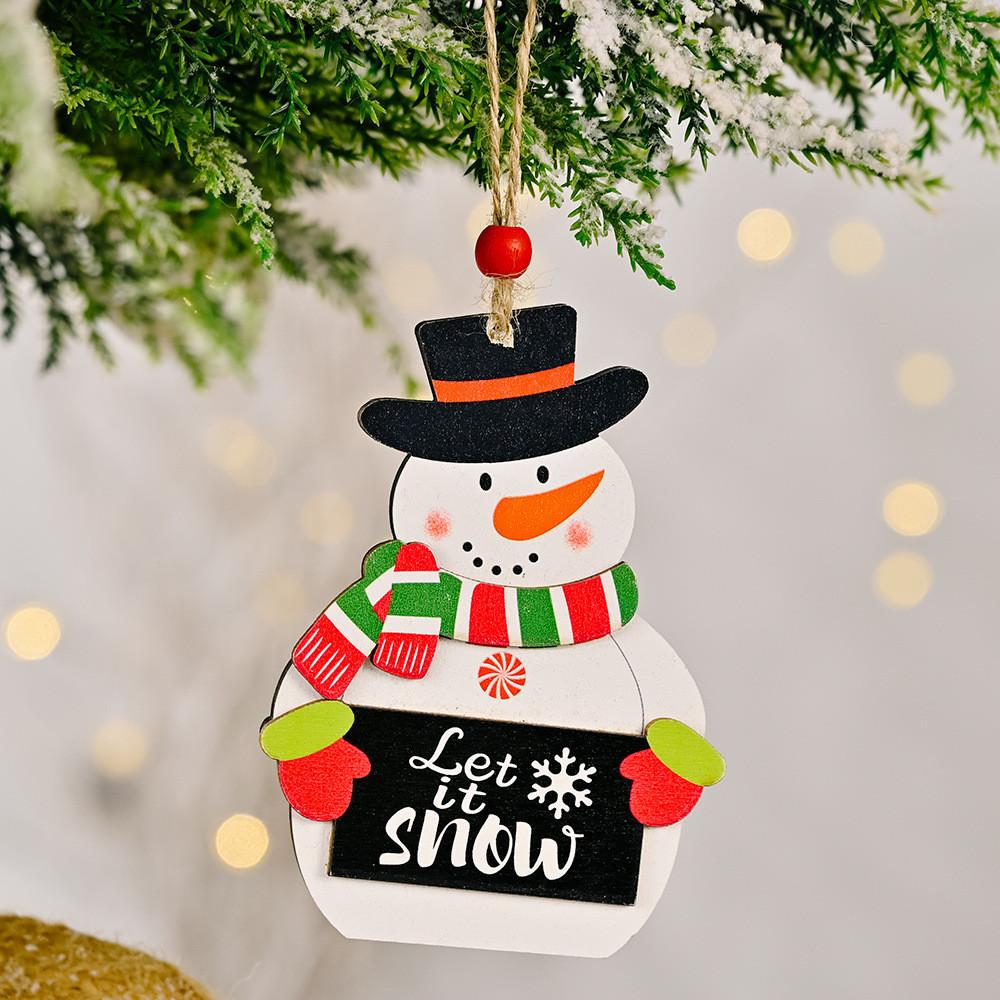 Trees Christmas Decoration Printed Wooden Shopping Mall Atmosphere Dress Up