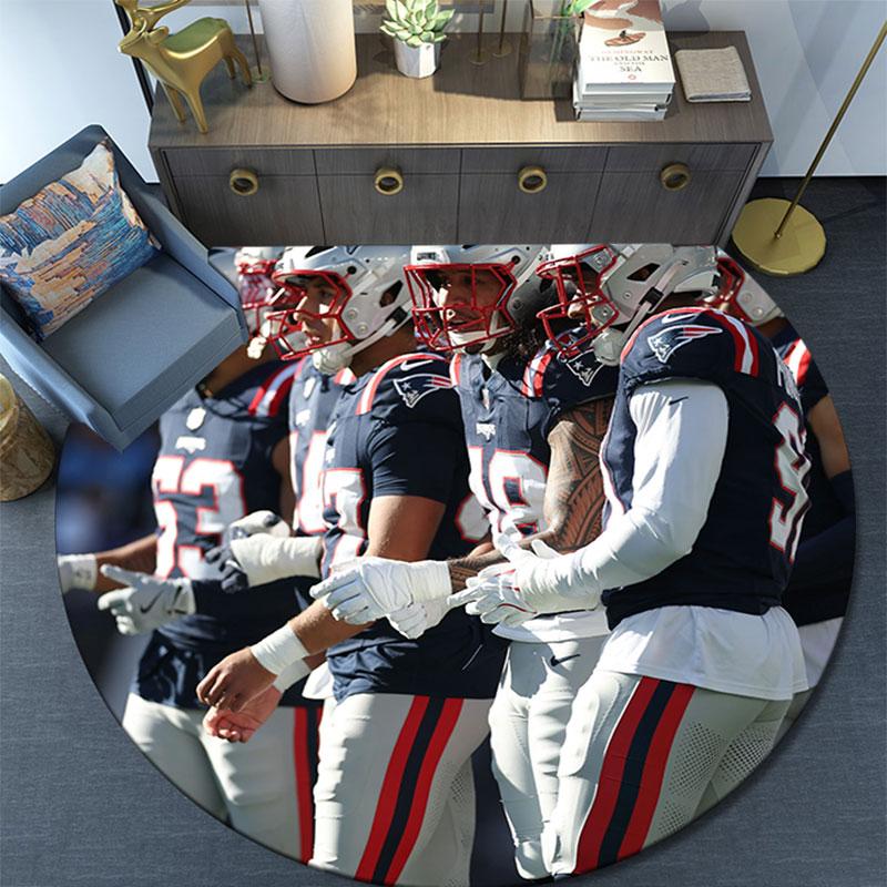 Patriots Players Pattern Round rug,Carpet Rug for Living Room Bedroom Playroom ,Non-slip Floor Mat,Holiday Gifts and Birthday Gifts.