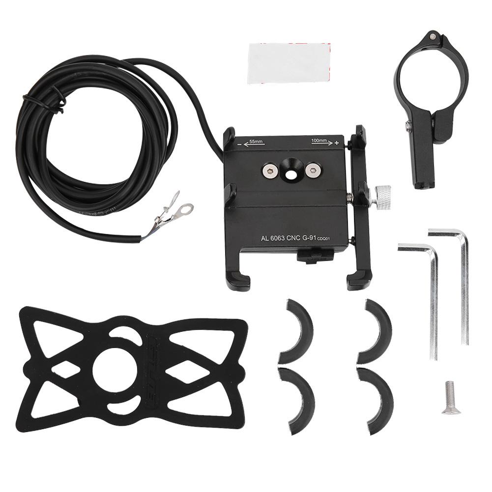 Motorcycle Electric Bike Charge Aluminium Alloy Phone Navigation Support Clip Ring Type