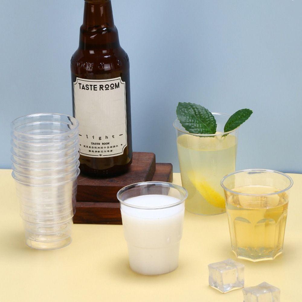 50pcs Plastic Clear Plastic Tumblers Transparent Reusable Muffin Cup Jelly Cups  Cake DIY