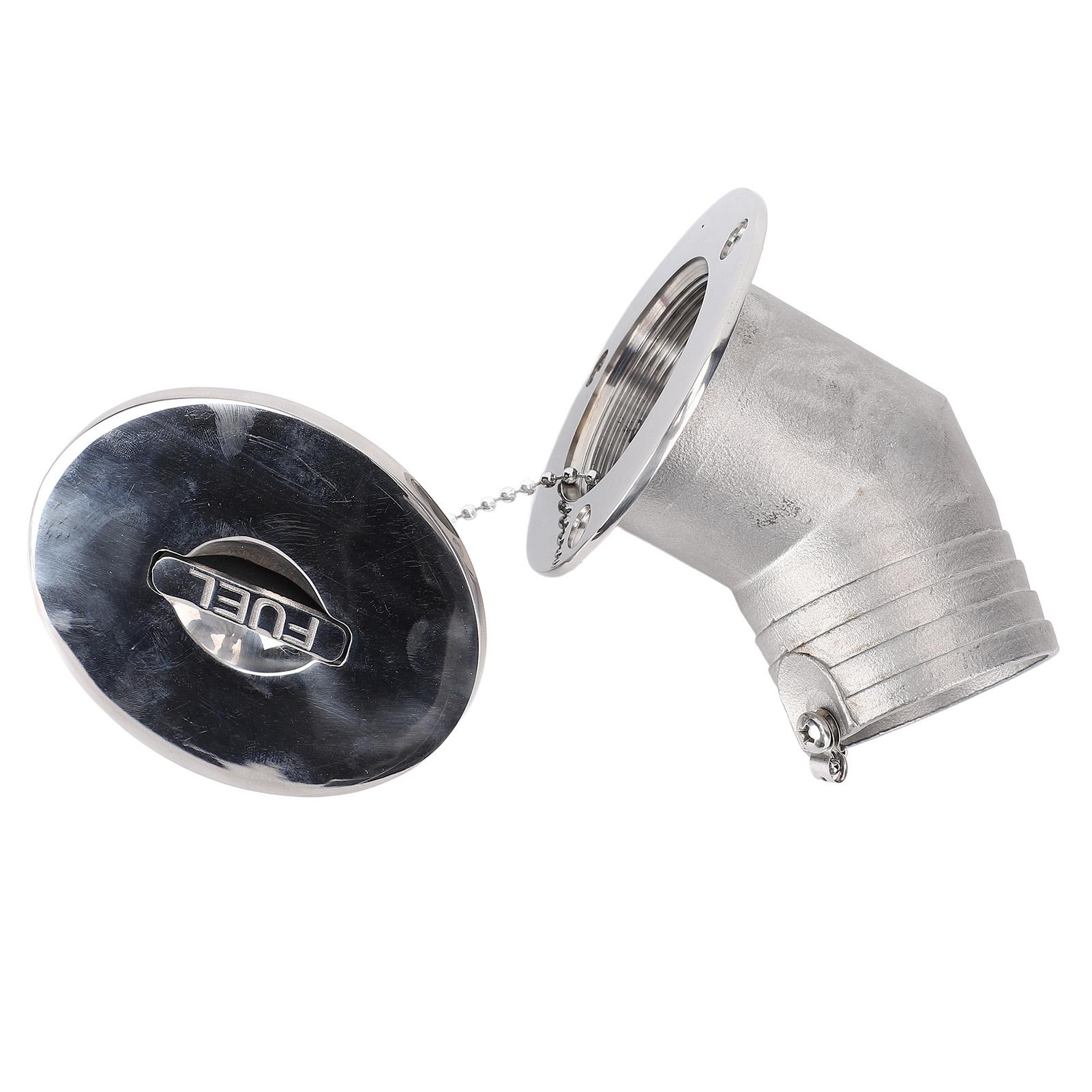 

Boat Fuel Deck Filler with Keyless Cap 45 Degree 50mm 2 Inch Marine Mirror Polished 316 Stainless Steel Hardware Angled