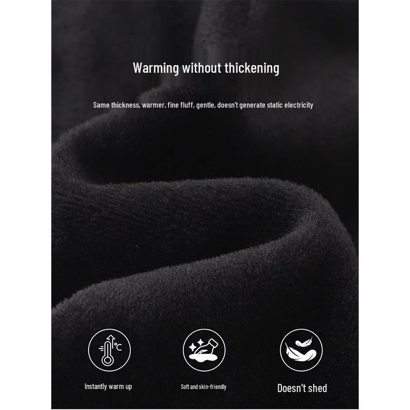 Women's Fleece-Lined High-Waisted Black Flared Denim Pants - 2025 Autumn/Winter Trend