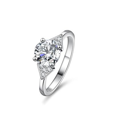 D Color Moissanite Ring Women's Silver Ring Four-claw Flash Diamond Ins Diamond Ring Engagement Ring Wedding Ring Gift for Girlfriend