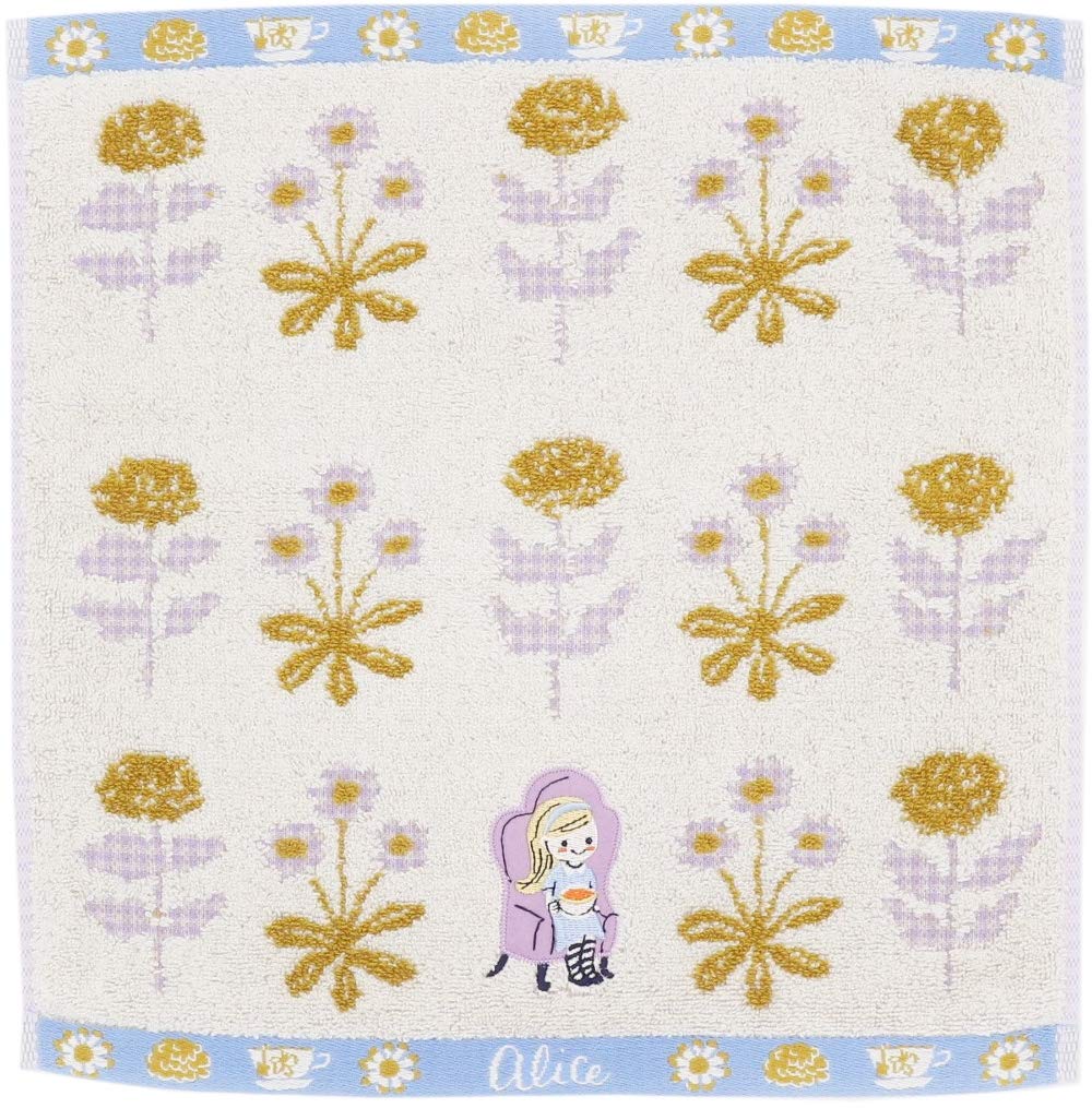 Marushin Karel Capek Tea Shop Hand Alice in the Flower 34 x 36 Product 3705016000 Towel, Garden, cm, 100% Cotton, No-Twist Yarn, Number